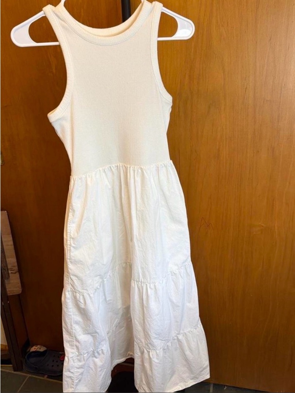 Maurices White Ribbed Tank Maxi Dress